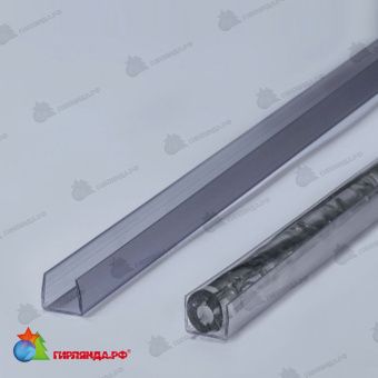 Профиль прозрачный для дюралайта, 12х13 мм, 2 м. 06-3292