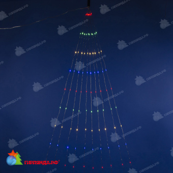 Светодиодная гирлянда "Роса", 1.2 м., 10 нитей, 120 LED, мульти, прозрачный провод. 10-3742.