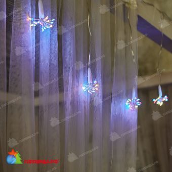 Светодиодная гирлянда "Звезда" 2,5 м., 200 LED, мульти, без мерцания, прозрачный провод. 10-3792
