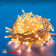 Гирлянда Нить 10 м., 120 LED, теплый белый, белый резиновый провод (Каучук), с защитным колпачком. 10-3736.