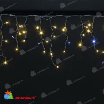 Гирлянда Бахрома 3х0.7 м., 160 LED, теплый белый, с мерцанием, черный резиновый провод (Каучук). 03-4017