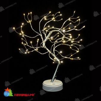 Светодиодное дерево высота 50 см., 108 LED, телпый белый, (USB + батарейка). 03-4053