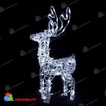 Световая фигура Лось с рогами 68x38x15 см.,  холодный белый, с мерцанием, акрил. 03-4055