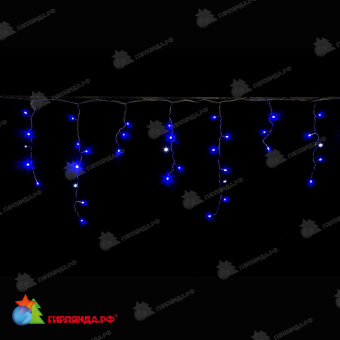 Гирлянда Бахрома 3x0,6м., 100 LED, Синий, с мерцанием, черный провод (Каучук). 03-4106