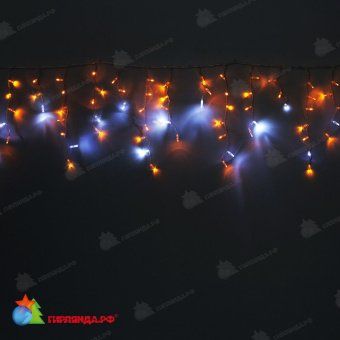 Гирлянда Бахрома, 4,9х0.5 м., 200 LED, желтый, с мерцанием, прозрачный ПВХ провод с защитным колпачком, 220В. 04-3256