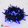 Гирлянда Нить 10 м., 120 LED, синий, с мерцанием, черный резиновый провод (Каучук), с защитным колпачком. 10-3789
