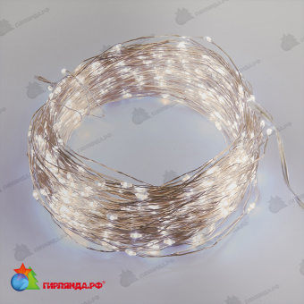 Гирлянда светодиодная "Роса", 100м. 1000 LED. Белый свет. Пульт ДУ (в/к). Провод прозрачный. 10-3626