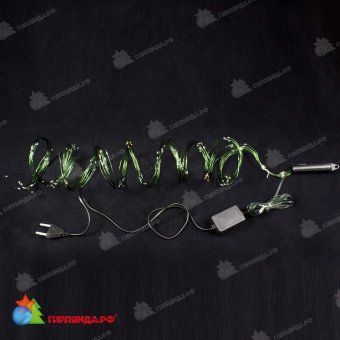 Светодиодная гирлянда "Роса", 2 м., 10 нитей, 200 LED, мульти, зеленый провод. 03-3823
