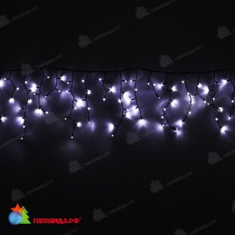 Гирлянда Бахрома, 3,1х0.5м., 120 LED, холодный белый, без мерцания, черный резиновый провод (Каучук), с защитным колпачком, 220В. 04-3153
