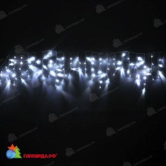 Гирлянда Бахрома 3х0.6 м., 108 LED, холодный белый, без мерцания, белый резиновый провод (Каучук), с защитным колпачком. 06-3013