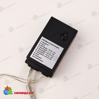 Гирлянда Нить 10 м., 200 LED, мульти, с эффектом бегущий огонь, контроллер, прозрачный провод (силикон), 24В. 04-3417
