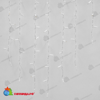 Гирлянда Бахрома 3х0.7 м., 200 LED, синий, без мерцания, белый резиновый провод (Каучук), с защитным колпачком. 10-3784