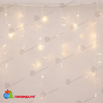 Гирлянда Бахрома 3х0.7 м., 200 LED, теплый белый, без мерцания, белый резиновый провод (Каучук), с защитным колпачком. 10-3688.