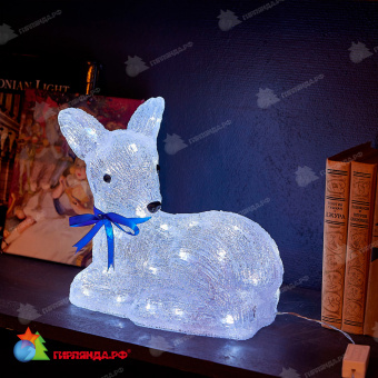 Светодиодная фигура «Лежащий оленёнок-1», 40 LED, 29x16x26 см. 10-3704.