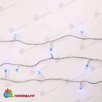 Гирлянда Нить 20 м., 200 LED, синий, без мерцания, прозрачный провод (силикон), 24В. 04-3405