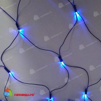 Светодиодная сетка, 2х4м., 288 LED, без мерцания, синий, четный провод. 13-1275