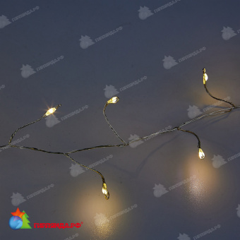 Гирлянда светодиодная "Роса", 10м. 250 LED. Теплый белый свет. Провод прозрачный. 10-3620