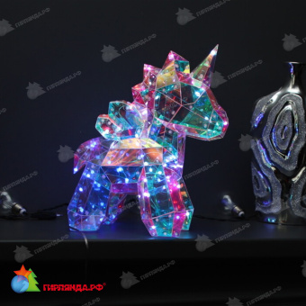 Светильник декоративный «Единорог», с USB проводом. 60 LED. RGB свет. Цвет корпуса радужный. 10-3852
