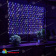 Светодиодная сетка 2х1.5 м., 288 LED, бело-синий, без мерцания, черный резиновый провод (Каучук), с защитным колпачком. 10-3709.
