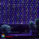 Светодиодная сетка 2х1.5 м., 288 LED, бело-синий, без мерцания, черный резиновый провод (Каучук), с защитным колпачком. 10-3709.
