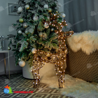 Фигура светодиодная каркасная «Олень-3», 60х98см, 160 LED. Теплый белый свет. Провод коричневый. 10-3849
