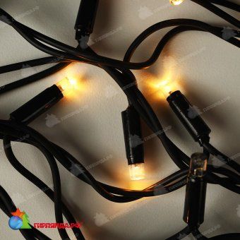 Гирлянда светодиодный занавес 3х2 м., 240 LED, теплый белый, с мерцанием, черный резиновый провод (Каучук), с защитным колпачком. 10-3719.