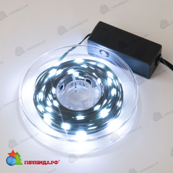 Гирлянда светодиодная "Полоса", 10м. 100 LED. Белый свет. Провод зеленый. 10-3616