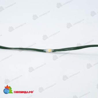 Гирлянда светодиодная "Полоса", 10м. 100 LED. Теплый белый свет. Провод зеленый. 10-3615