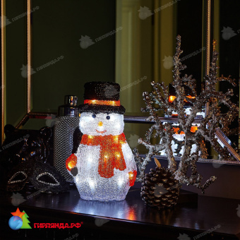 Светодиодная фигура «Снеговик-3», 30 LED, 18x15x27 см. 10-3699.