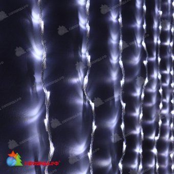 Гирлянда светодиодный занавес Водопад 3х2 м., 336 LED, холодный белый, прозрачный провод. 07-3602