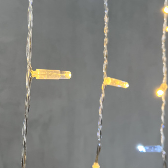 Гирлянда Бахрома 4,9x0,5м., 280 LED, Теплый Белый, с мерцанием Холодный Белый, прозрачный провод (ПВХ). с защитным колпачком.  04-4286
