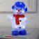 Светодиодная фигура акрил "Снеговик в синей шляпе" 20х13х8 см, на батарейках, холодный белый. 12-1535