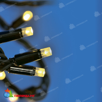 Занавес светодиодный с эффектом мерцания, 3х2м. 384 LED. Теплый белый свет. Провод черный. 10-3844