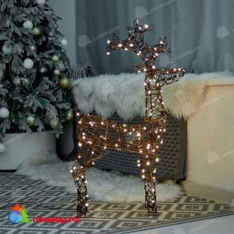 Фигура светодиодная каркасная «Олень-3», 60х98см, 160 LED. Теплый белый свет. Провод коричневый. 10-3849