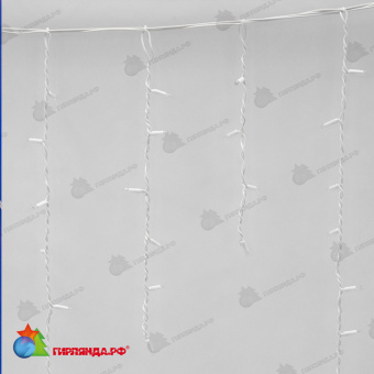 Гирлянда Бахрома 3х0.7 м., 200 LED, мульти, без мерцания, белый резиновый провод (Каучук), с защитным колпачком. 10-3686.