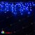 Гирлянда Бахрома, 3,1х0.5 м., 150 LED, синий, с мерцанием, прозрачный ПВХ провод (Без колпачка), 220В. 04-3234