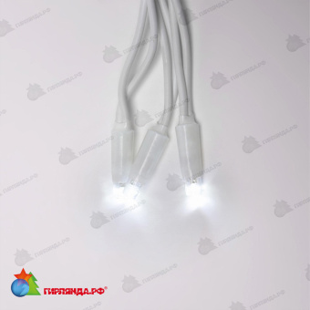 Гирлянда светодиодный занавес 3х2 м., 240 LED, холодный белый, с мерцанием, белый резиновый провод (Каучук), с защитным колпачком. 10-3725.