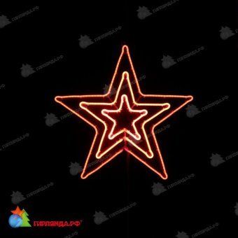 Светодиодная фигура Звезда 3 контура 83 см., светодинамика, красный. 11-1032