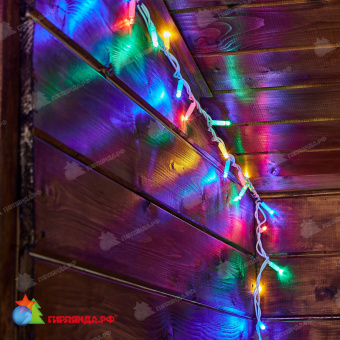 Гирлянда Нить 10 м., 120 LED, мульти, без мерцания, белый резиновый провод (Каучук), с защитным колпачком. 10-3733.