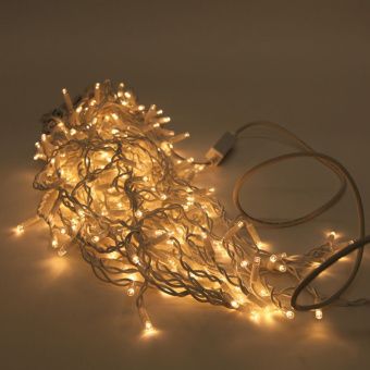 Гирлянда Бахрома, 5х0.7м., 250 LED, теплый белый, с мерцанием, белый резиновый провод (Каучук), с защитным колпачком. 08-1550