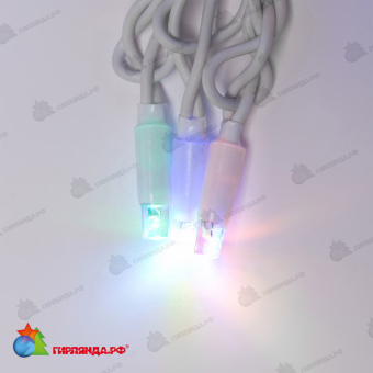 Гирлянда Бахрома 3х0.7 м., 200 LED, мульти, с мерцанием, белый резиновый провод (Каучук), с защитным колпачком. 10-3694.