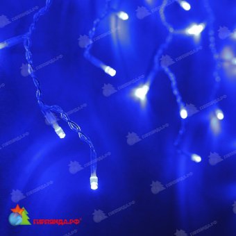 Гирлянда Бахрома, 3,1х0.5 м., 150 LED, синий, без мерцания, прозрачный ПВХ провод (Без колпачка). 04-3613