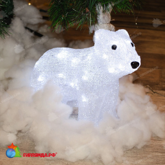 Светодиодная фигура «Белый медведь-4», 40 LED, 31x15x25 см. 10-3705.