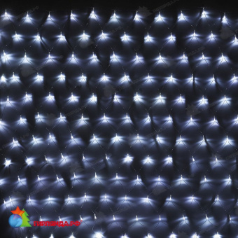 Светодиодная сетка 2х2 м., 256 LED, холодный белый, контроллер, прозрачный ПВХ провод (Без колпачка), 220В. 04-3268