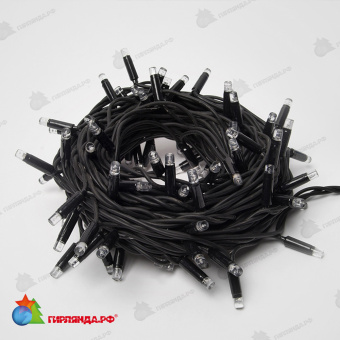 Гирлянда Нить 10 м., 120 LED, синий, с контроллером, черный резиновый провод (Каучук), с защитным колпачком. 10-3787