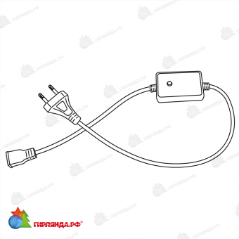 Комплект гибкого неона 5 м. RGB. Cетевой шнур 1.5 м с контроллером 10-3677.