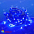 Гирлянда Нить 10 м., 120 LED, синий, с контроллером, белый резиновый провод (Каучук), с защитным колпачком. 10-3730.