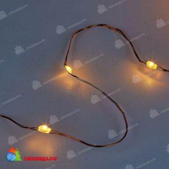 Гирлянда светодиодная "Роса", 20м. 200 LED. Янтарный свет. Провод прозрачный. 10-3814