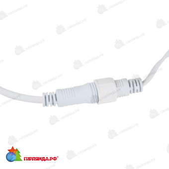 Гирлянда светодиодный занавес 3х2 м., 240 LED, холодный белый, с мерцанием, белый резиновый провод (Каучук), с защитным колпачком. 10-3725.