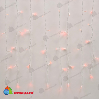 Гирлянда светодиодный занавес 3х2 м., 240 LED, красный, с мерцанием, белый резиновый провод (Каучук), с защитным колпачком. 10-3723.
